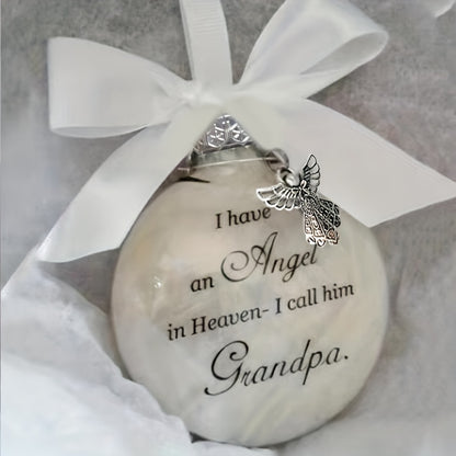 1pc, In Heaven Relatives Name Ornament, Keepsake Feather Plastic Ball, Ornament Pendant, Home Decor, Room Decor, Bedroom Decor Beauty Fashion