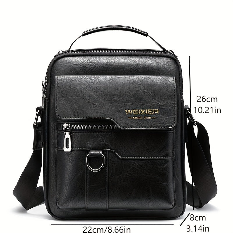 Fashionable High-End Vintage Shoulder Bag, Vertical Business Versatile Casual Crossbody Commuter Messenger Bag Beauty Fashion