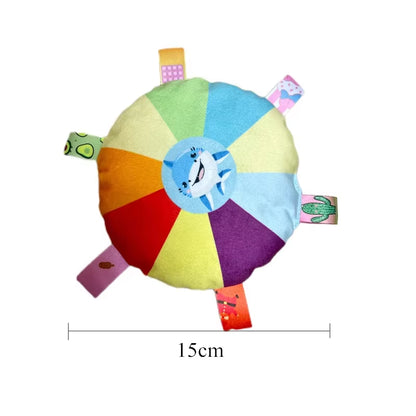 Funny Rainbow Plush Flying Saucer Dog Bite Toys Stuffed Raw Small Dog Interactive Training Game Chew Toy Pet Disc Toys with Bell