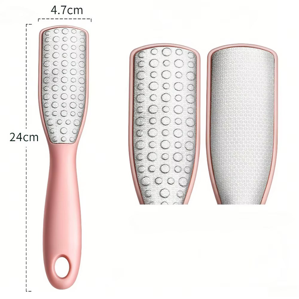 Stainless Steel Dual Sided Foot File Dead Skin Callus Remover Pedicure Scrubber Tool Wet Dry Use Professional Pedicure Tool