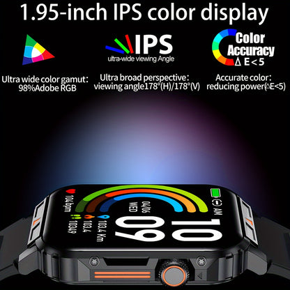SENBONO Smart Watch for Men with SIM-Free Calling, 1.95" Large Display, 340mAh Long Battery, Wireless 5.2, High Quality, 100+ Sport Modes, Watch Faces, / Compatible Smartphone Replacement (BT8959T5)