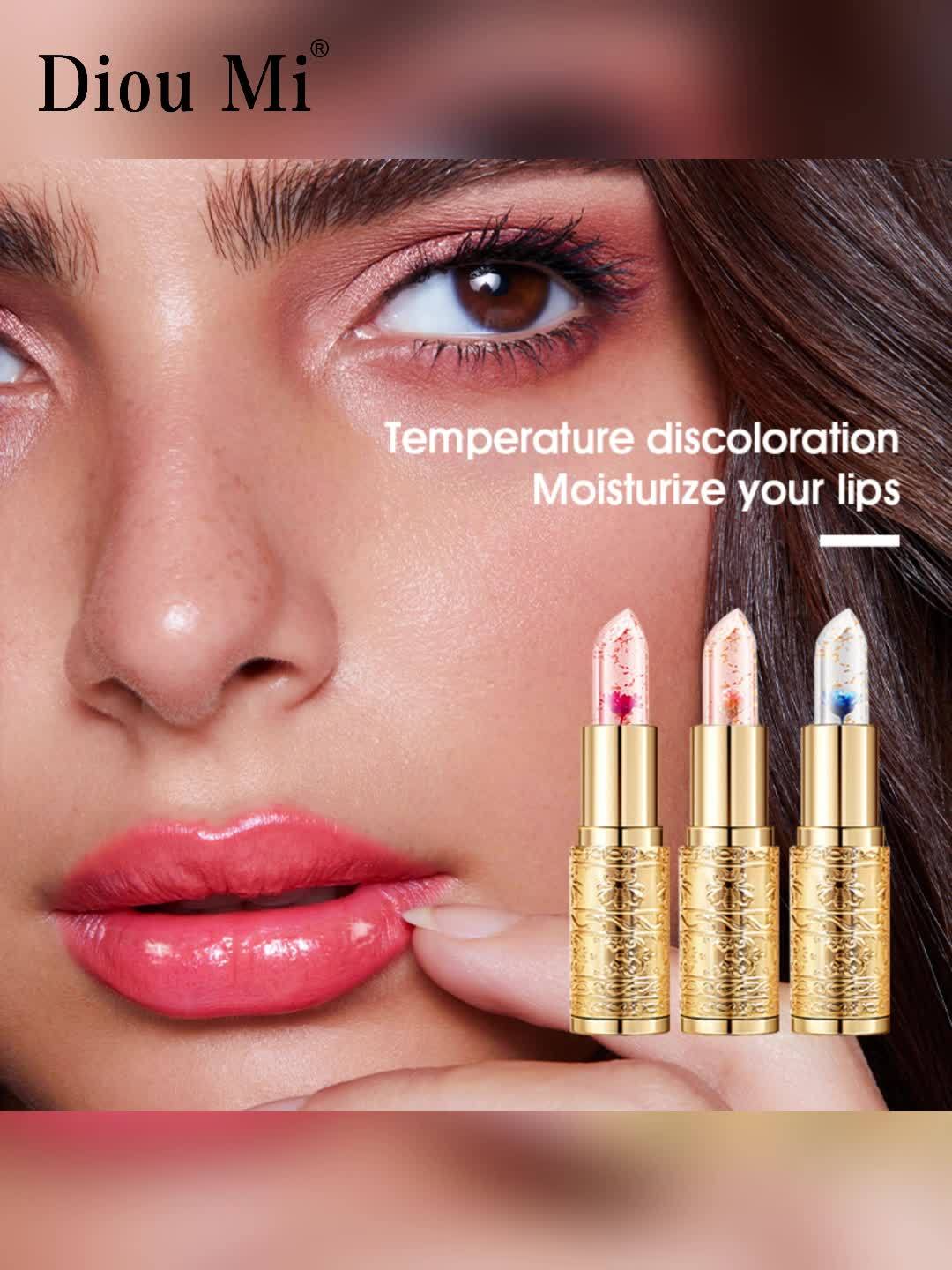 6 Pack Color-Changing Lipstick & Gloss Set - Flower Jelly Lip Balm with Magic Temperature Effect | Long-Lasting Hydrating & Nourishing Combo (Pink) Beauty World Shop