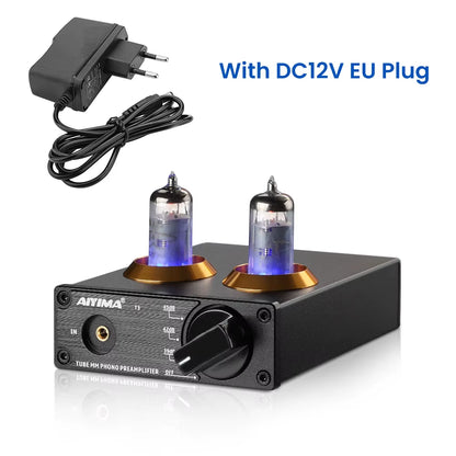 Hifi Vacuum 6A2 Tube MM Phono Turntable Preamplifier Hifi Stereo Phonograph Preamp Amplifier Vinyl Record Player DIY 12V