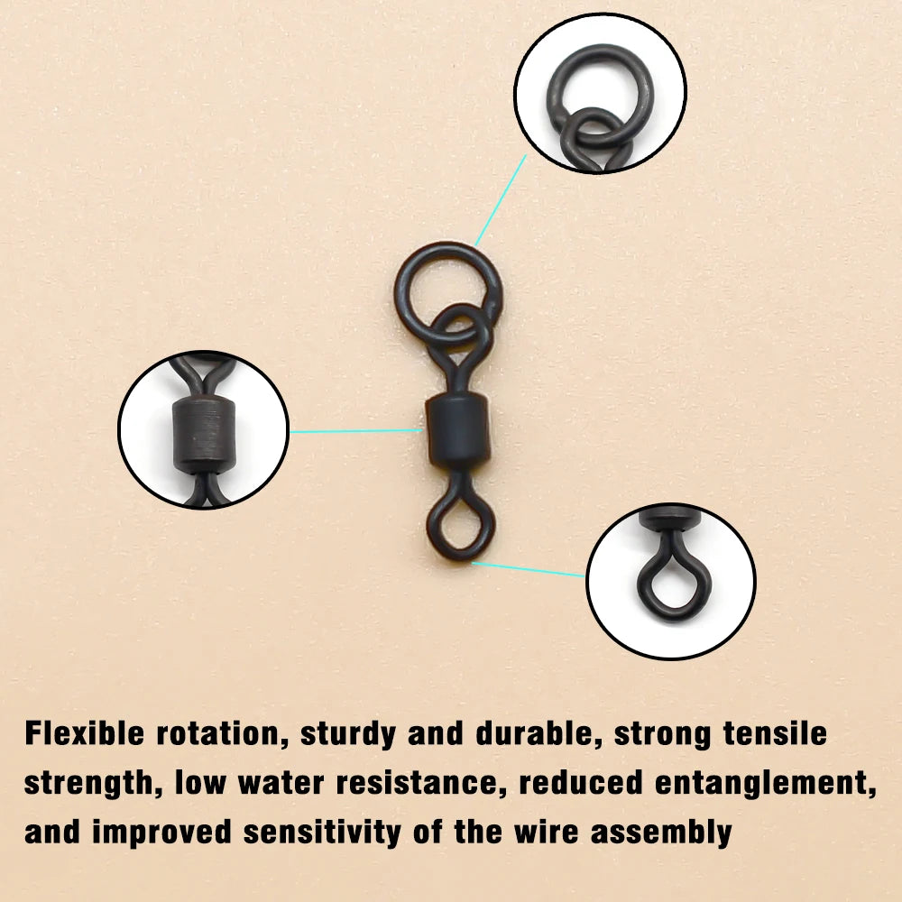40Pcs Quick Change Flexi Ring Swivel Rig Making Terminal Tackle Carp Fishing Accessories