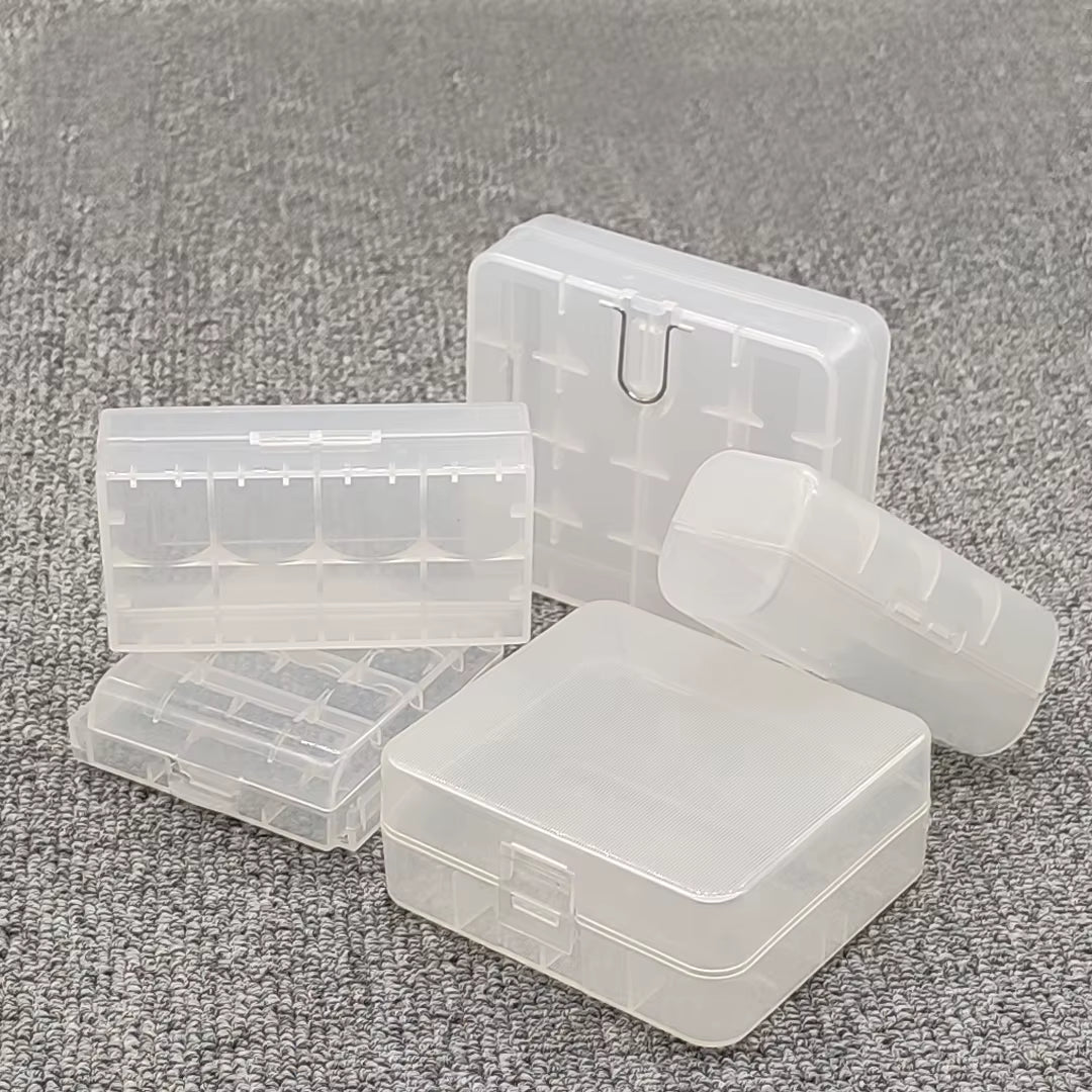 26650 18650 Battery Storage Box Hard Case Holder for 4 18650 4AA 4AAA Rechargeable Battery Power Bank Plastic Case Transparent