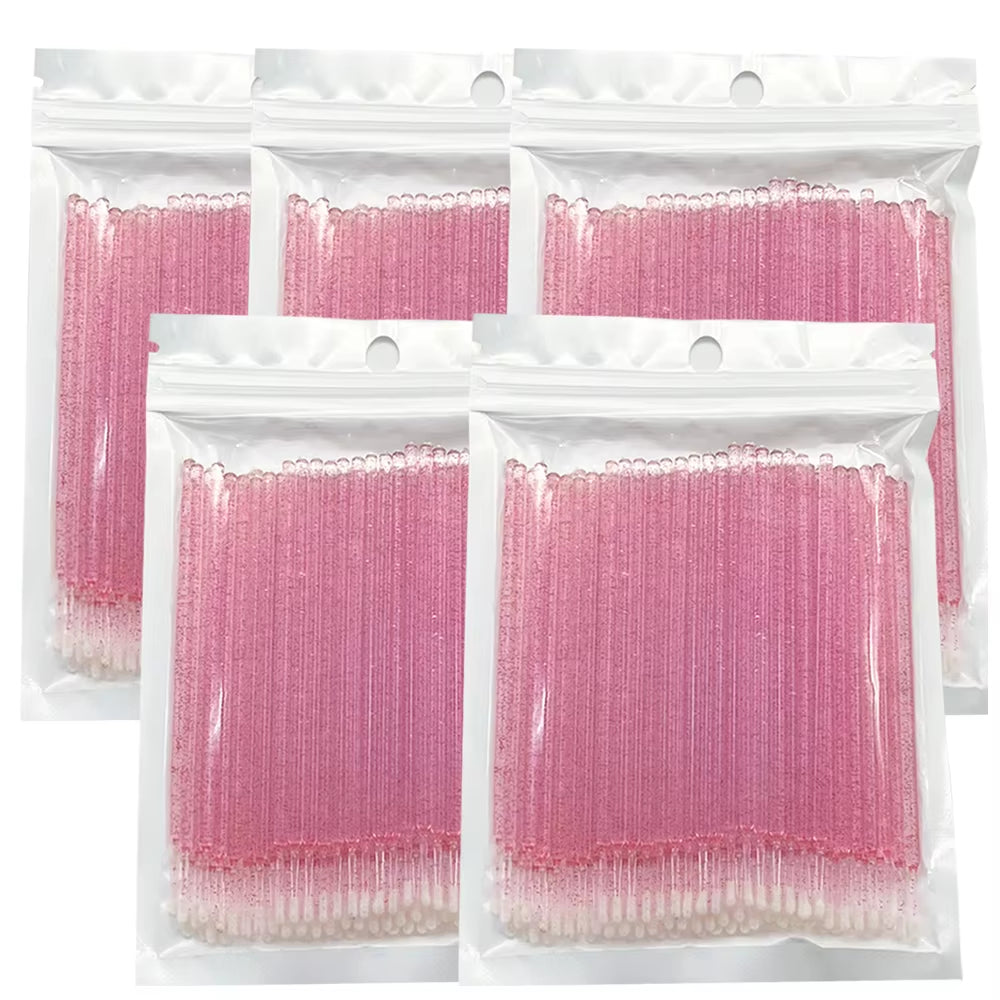 100Pcs Eyelash Cleaning Brushes Micro Cotton Swab Individual Removing Makeup Brush Eyelashes Microbrush Beauty Clean Tools