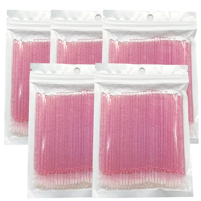 100Pcs Eyelash Cleaning Brushes Micro Cotton Swab Individual Removing Makeup Brush Eyelashes Microbrush Beauty Clean Tools