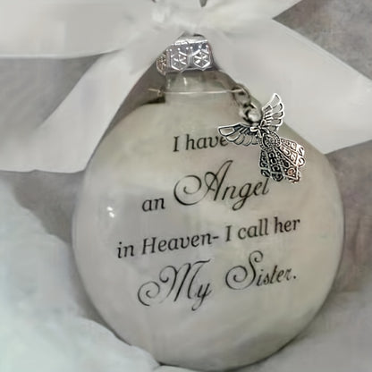 1pc, In Heaven Relatives Name Ornament, Keepsake Feather Plastic Ball, Ornament Pendant, Home Decor, Room Decor, Bedroom Decor Beauty Fashion