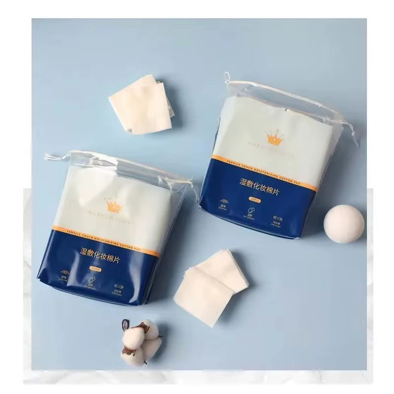 200Pcs of Disposable Pre-Makeup Moist Cotton Pads, Portable Makeup Removal Cotton Pads, Breathable Mask Paper
