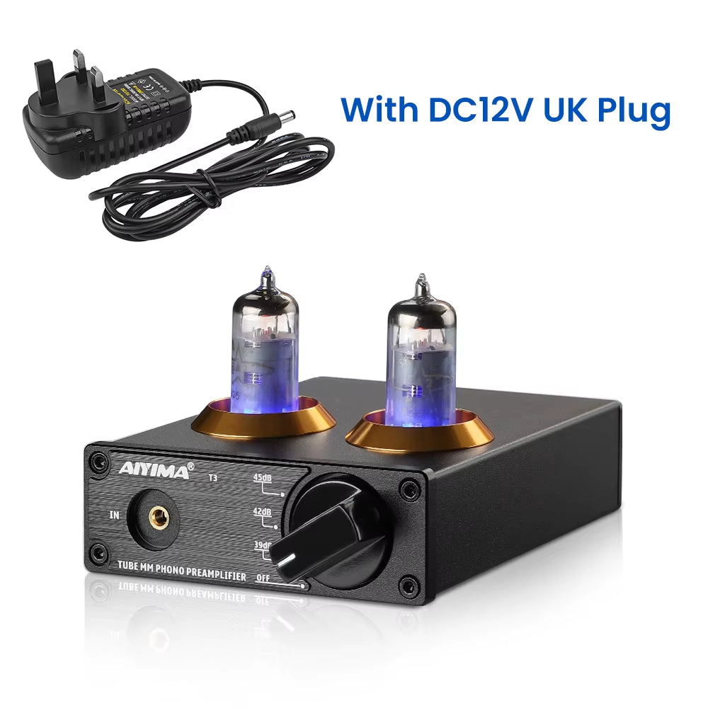Hifi Vacuum 6A2 Tube MM Phono Turntable Preamplifier Hifi Stereo Phonograph Preamp Amplifier Vinyl Record Player DIY 12V
