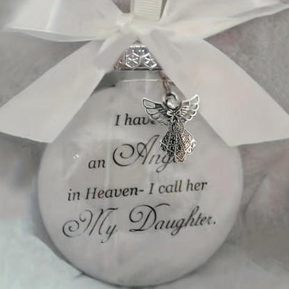 1pc, In Heaven Relatives Name Ornament, Keepsake Feather Plastic Ball, Ornament Pendant, Home Decor, Room Decor, Bedroom Decor Beauty Fashion