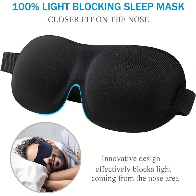 1/3/5/10 Pack Pure Blackout 3D Contoured Eye Mask for Adults - Heavy Duty Hypoallergenic & Fragrance-Free, Soft Ergonomic Fit (Men & Women) - Travel, Home, Office Use, No Leakage, Beige-Friendly - Ideal Gift for Night Beauty Fashion