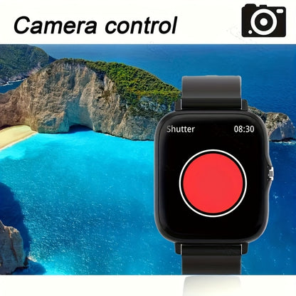 Smart Watch with Wireless Calling, Music Playback & Voice Assistant - Pink Silicone Strap, Dual Display, Remote Photo Control, Wireless, Compatible with Android/iPhone, Unisex Sport Watch for Men & Women, Ideal Gift for Holid