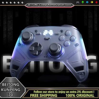 KP70 Haptic Vibration Wireless Bluetooth Game Controller Capacitive Joystick Gamepad for PC Steam Android Ios Switch1/2