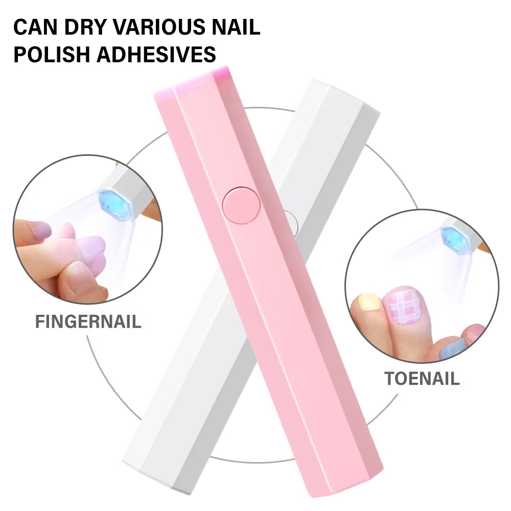 Portable Handheld Mini Nail Lamp for All Gel Polish Quick Dry USB Nail Dryer Machine UV LED Nail Lamp Mini Flashlight Pen