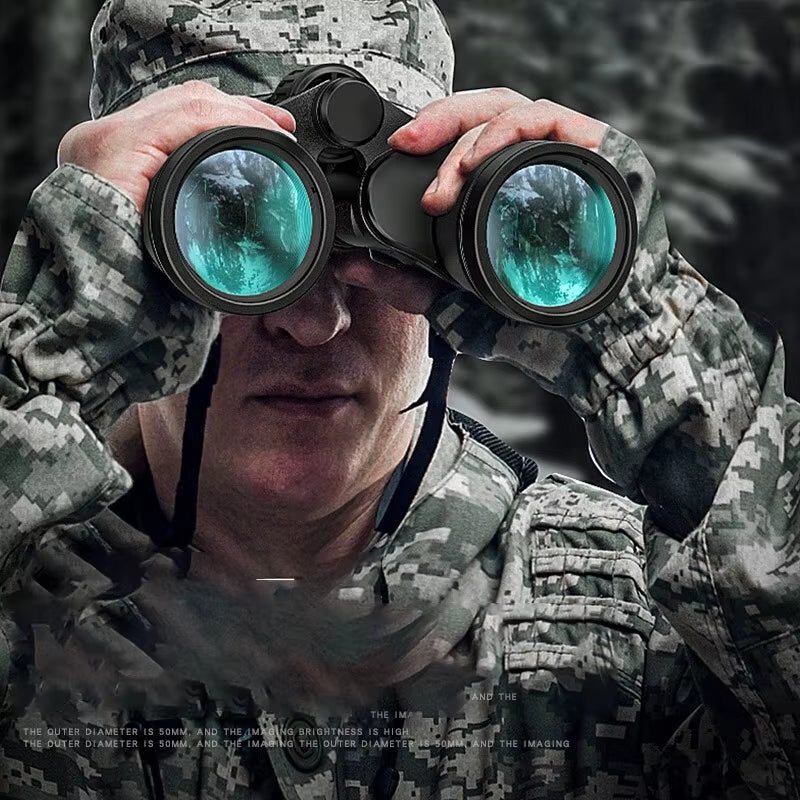 50000M German Military 20X50 Zoom HD Bak4-Prism Powerful Binoculars Long Range Professional Telescope for Outdoor Camping Travel