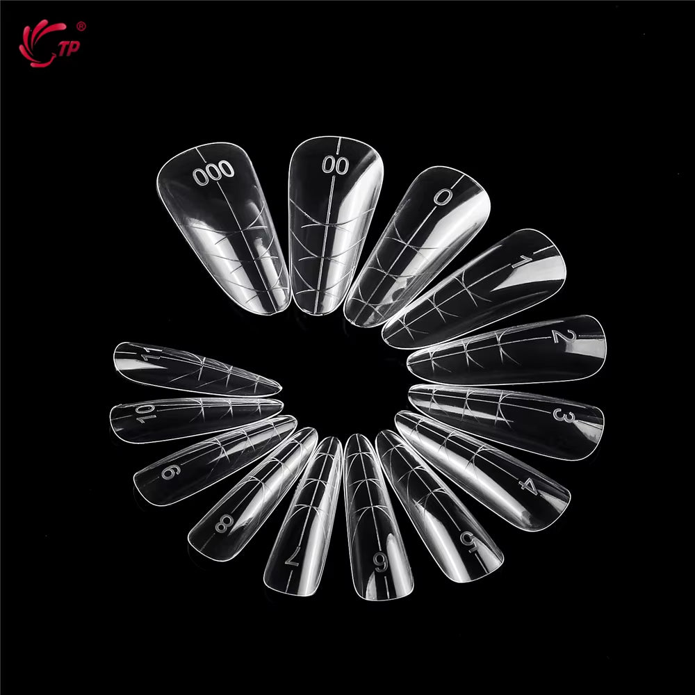 TP New Nail Dual Form Acrylic False Nail Tips Quick Building Gel Mold Reusable Nail Extension Top Forms for Poly Nail Gel 140Pcs