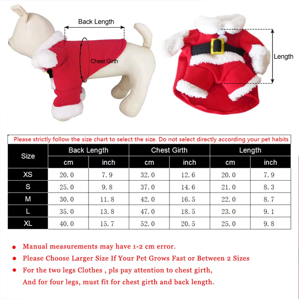 Christmas Pet Costumes Cute Kitten Santa Claus Clothes for Small Medium Dogs Cats Holiday Party Dress up Apparel Sphynx Outfits