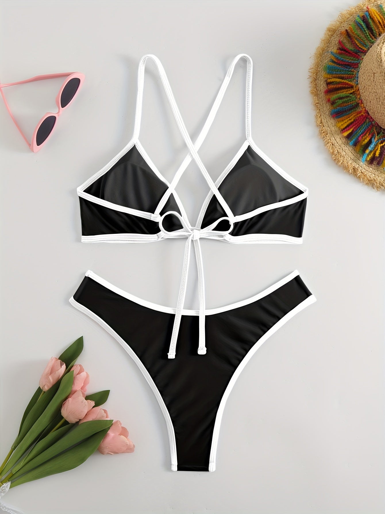Women fashion swimsuit Sexy bikini Sport style Simple classic beach vacation photo bikini Beauty World Shop