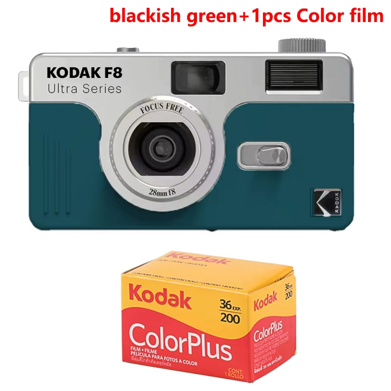 New  Ultra F8 Film Camera 35Mm  Focus Free Reusable Built in Flash Multiple Colors with Package Portable Camera