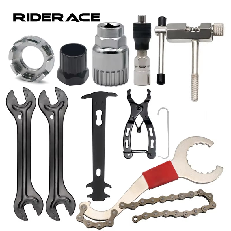 Bicycle Repair Tool Sets Chain Breaker Crank Puller MTB Bike Chain Measuring Ruler Flywheel Removal Outdoor Cycling Repair Tools