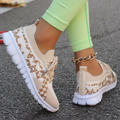 Women's Casual Sneakers Comfort Sport Shoes Fabric Knit Breathable Slip-On All-Season Walking Flats - EVA Sole Non-Slip Athletic Running Footwear - Taizhou North America & Europe Exclusive