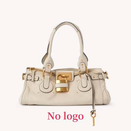 PADDINGTON BAG, Women'S Uni Bag, Fashionable Top Handle Tote Bag with Golden Lock, Luxury Design Shoulder Handbags for Ladies