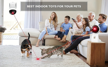 Interactive Laser Pointer Cat Toys For Indoor Cats, Automatic Cat Laser Toys For Bored Indoor Adult Cats/Kittens/Dogs, USB Rechargeable, 3 Sport Modes, Can Be Hung Or Placed, Suitable For Holiday Gifts, Christmas Gifts. Beauty World Shop