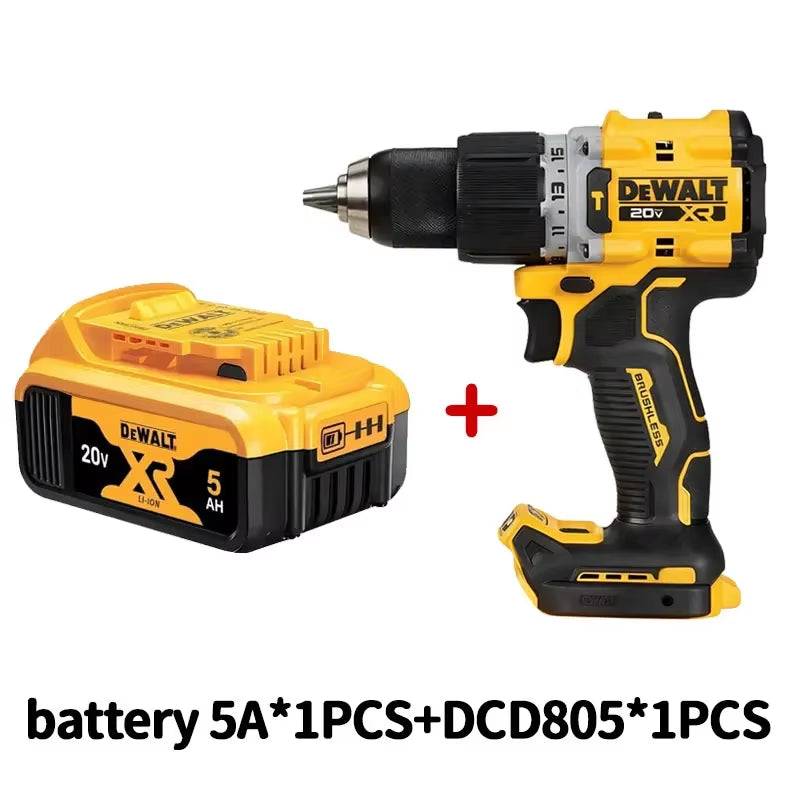 Lithium Battery 20V Rechargeable Brushless Compact Electric Screwdriver Hand Drill Impact Drill DCD805