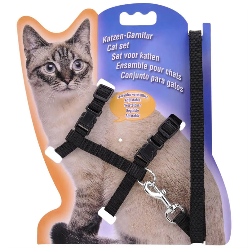 5 Color Adjustable Pet Cat Collar for Cats Cozy Nylon Rabbit Kitten Kedi Harness Leash Set Dog Cat Accessories Products for Pets