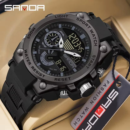 Men'S Digital Fashion Waterproof Outdoor Sports Multifunctional Electronic Watch SD3302-12