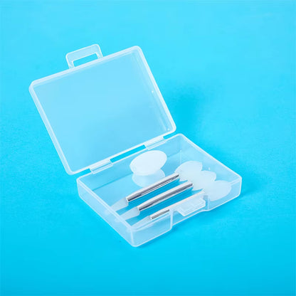 3 Pieces of Soft Silicone Double Head Lip Mask Brush with Sucker Dust Cover Makeup Brushes with Storage Box