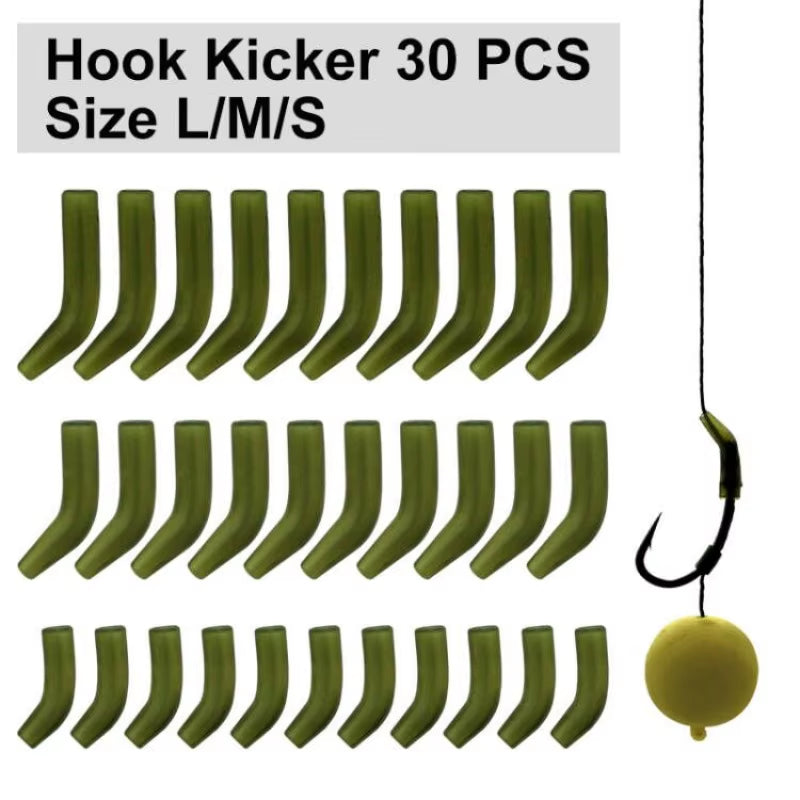 30Pcs Carp Fishing Hook Kickers D Rig Kicker Aligners Hooks Sleeves Rigs All Colors Accessories End Terminal Tackle
