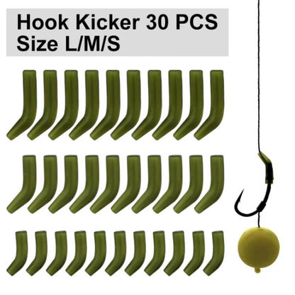 30Pcs Carp Fishing Hook Kickers D Rig Kicker Aligners Hooks Sleeves Rigs All Colors Accessories End Terminal Tackle