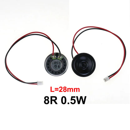 1X 8 Ohm 8R 0.5W Mini Ultra-Thin Horn Speaker Diameter 20Mm 23Mm 28Mm 30Mm 36Mm 40Mm 50Mm 57Mm Loudspeaker W/ P2.0 Termina Wire