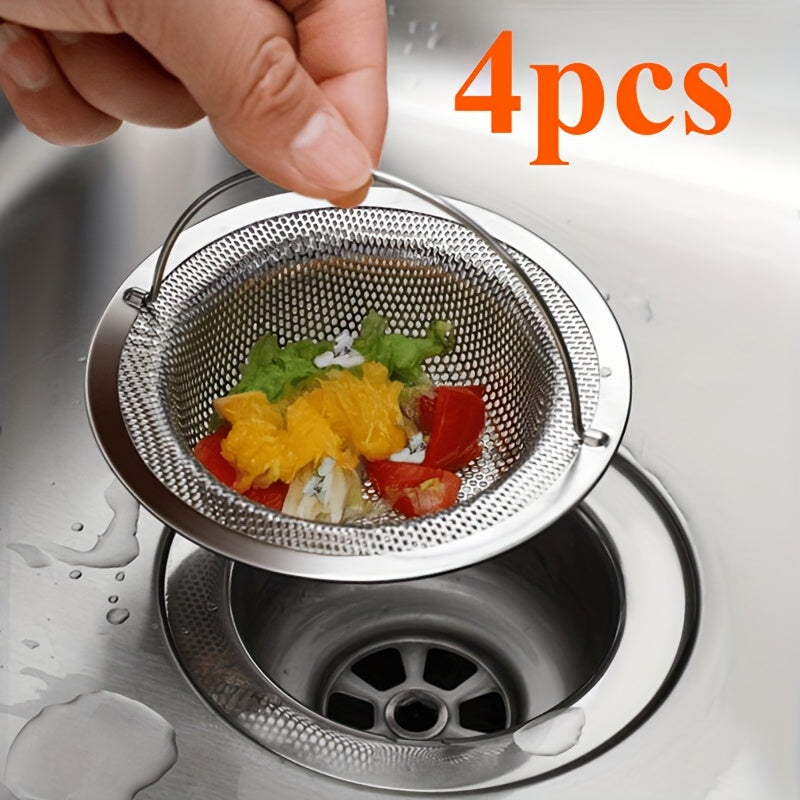1-6pcs Stainless Steel Sink Strainer with Handle - Rust-Resistant Mesh Design, Suitable for Kitchen and Bathroom Sinks, Easy to Prevent Clogging, Perfect for Draining Fruits and Vegetables Beauty Fashion