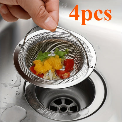 1-6pcs Stainless Steel Sink Strainer with Handle - Rust-Resistant Mesh Design, Suitable for Kitchen and Bathroom Sinks, Easy to Prevent Clogging, Perfect for Draining Fruits and Vegetables Beauty Fashion