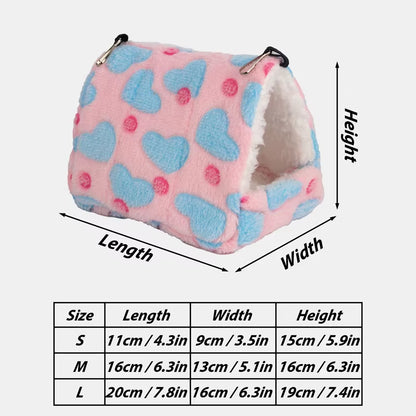 Random Color Cute Hamster House Winter Thickening Warm Soft Beds Small Animal Nest for Hamster Rabbit Squirrel Pet Mini Cage