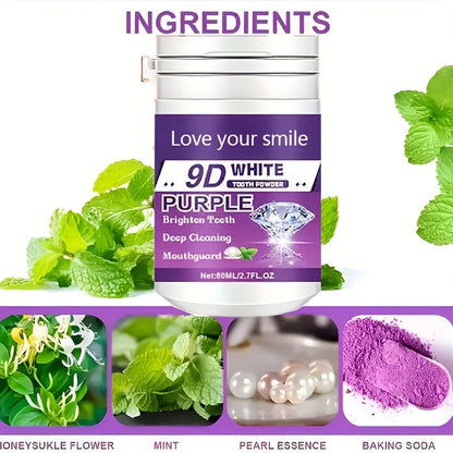 1/2pcs 9D White Purple Teeth Powder - Deep Cleaning & Polishing with Baking Soda, Refreshing Breath, Portable Travel-Friendly Formula, Brightens Smile in 7 Days, for Men & Women Beauty World Shop