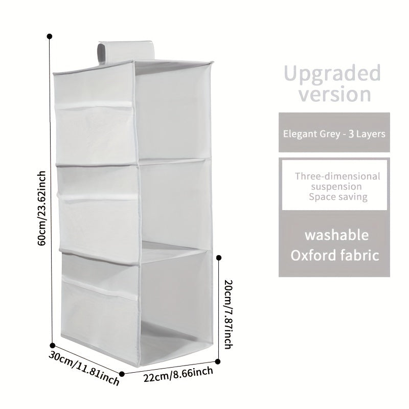 Foldable Wardrobe Storage Organizer with Telescoping Handle – Multi-Layer Hangable Bag with Spinner Wheels for Efficient Space Beauty Fashion