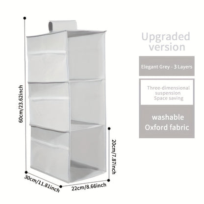Foldable Wardrobe Storage Organizer with Telescoping Handle – Multi-Layer Hangable Bag with Spinner Wheels for Efficient Space Beauty Fashion