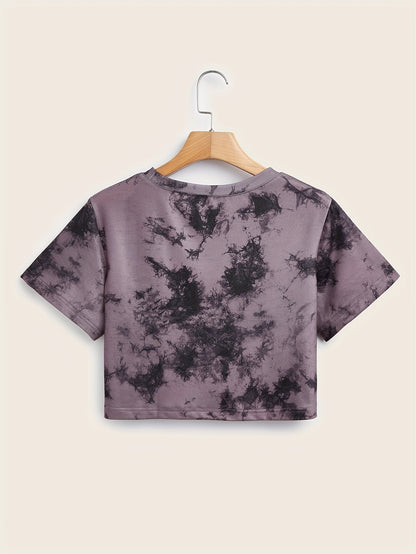 Women's Tie-Dye Short Loose Fit Casual Sport T-Shirt 5pcs Set Beauty World Shop