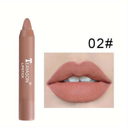 12 Colors Matte Moisturizing Lipstick Crayons - Long Lasting, Waterproof, Smooth, Fuller Lip Makeup Finish Valentine's Day Gifts Beauty Fashion