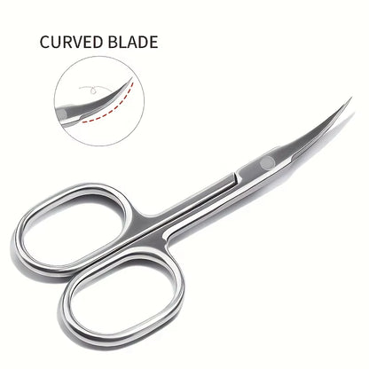 1Pcs Ambidextrous Stainless Steel Curved Blade Cuticle Scissors - 1Pc Nail Clipper for Dead Skin Removal,Unscented Manicure Tool