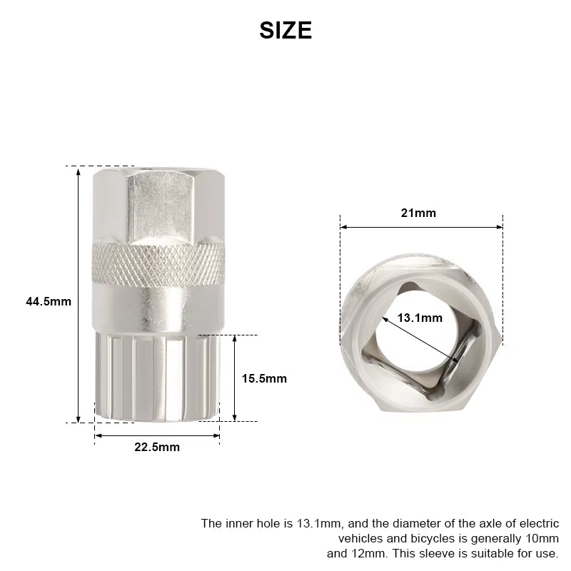 Bicycle Freewheel Sprocket Remover 12 Teeth Road MTB Mountain Bike Rear Hub Cog Flywheel Overhaul Extractor Repair Socket Tools