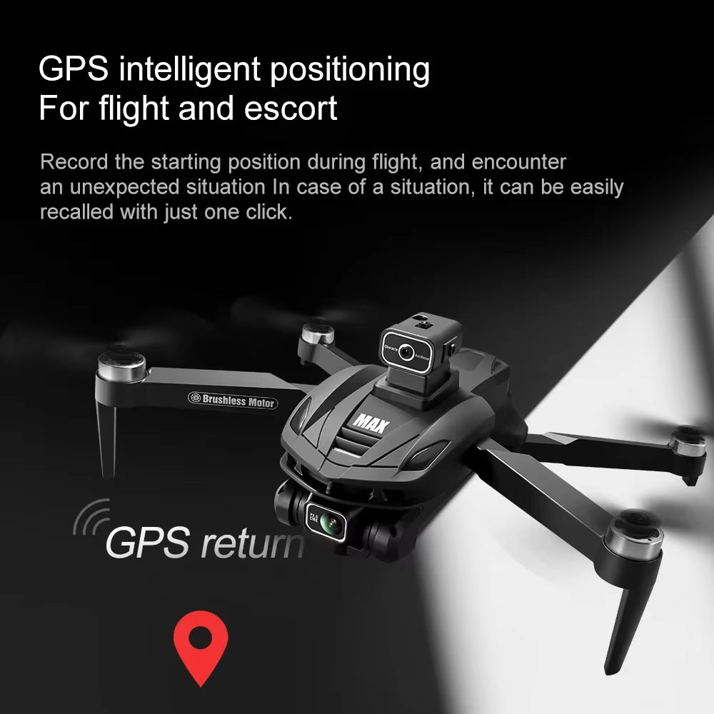New V168 MAX LCD Screen RC FPV Drone 8K HD Camera 5G WIFI 360° Obstacle Avoidance GPS Drone Brushless RC Quadcopter Toys Dron