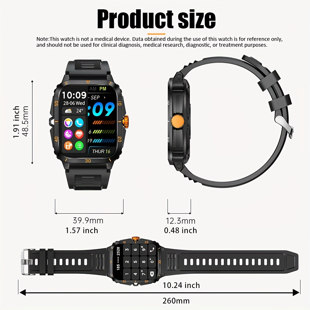 1pc Smart Watch, 1.96" HD Screen Voice Calling 430mHA Large Battery Watch, 100+Sport Mode Smart Bracelet, 3ATM Swimming Waterproof Smart Watch For Android And IPhone, Best Gifts Beauty World Shop