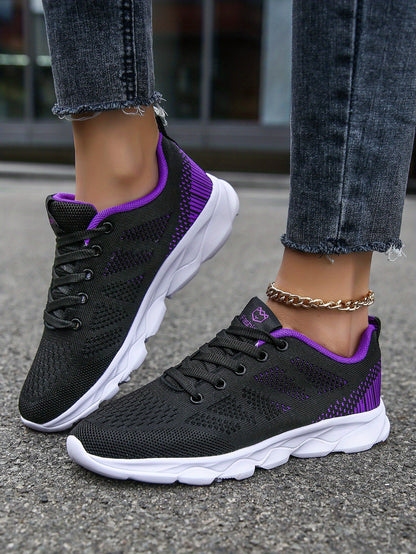 Womens Super-Breathable Lace-Up Sport Shoes - Lightweight & Fashionable Flying Woven Design - Ideal for Casual Everyday Wear - Durable & Comfortable Beauty World Shop