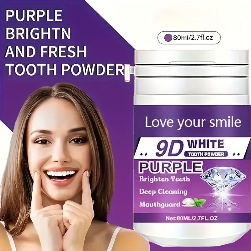 1/2pcs 9D White Purple Teeth Powder - Deep Cleaning & Polishing with Baking Soda, Refreshing Breath, Portable Travel-Friendly Formula, Brightens Smile in 7 Days, for Men & Women Beauty World Shop