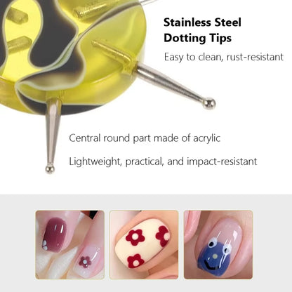6 Sizes Circular Dotting Tools for Nail Art, Multi-Functional Tool for Flowers Dots Clay Sculpting Embossing Pattern
